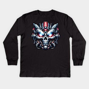 Biomech Skull S01 D88 Kids Long Sleeve T-Shirt